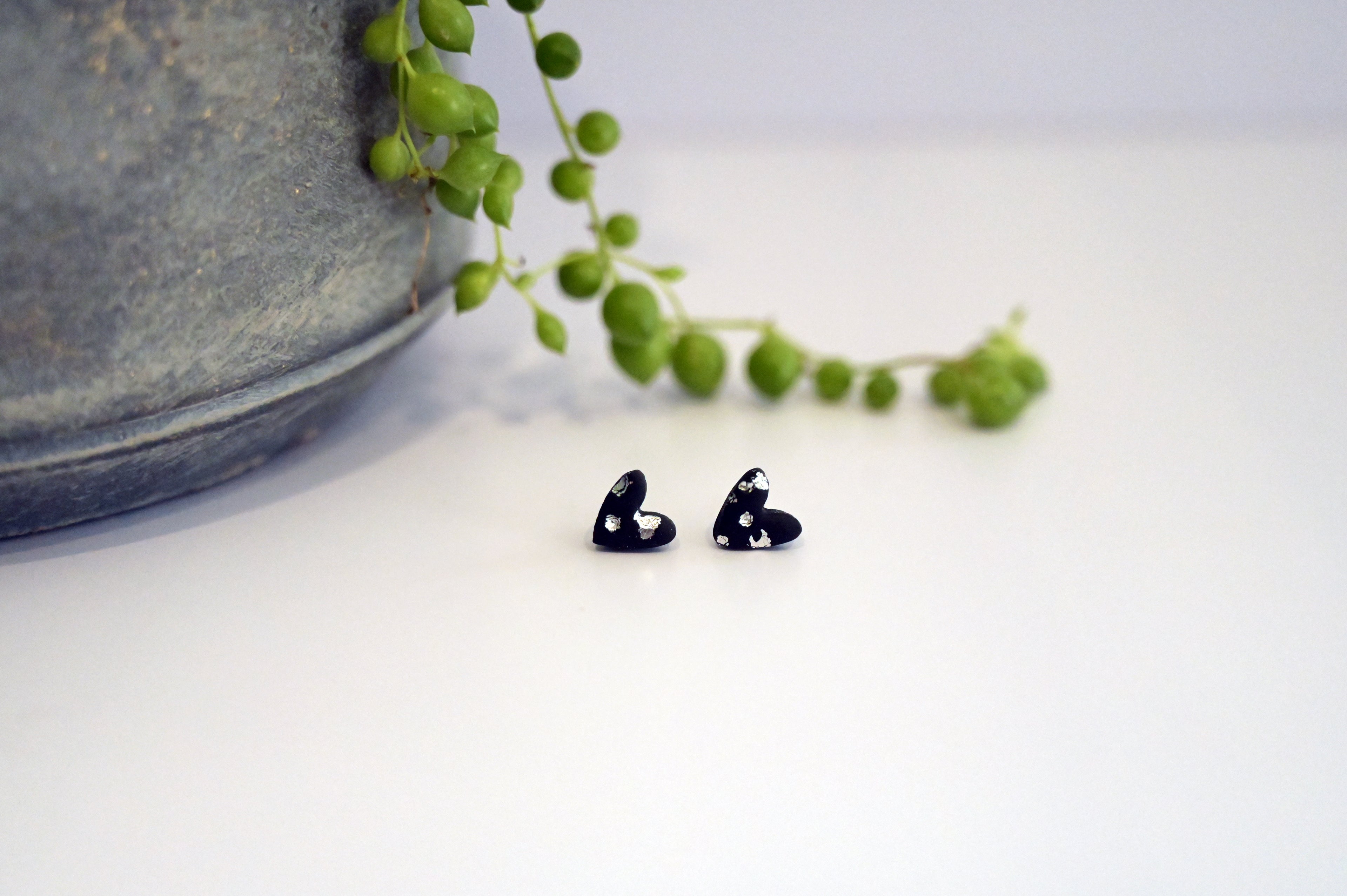 Metallic Heart Studs