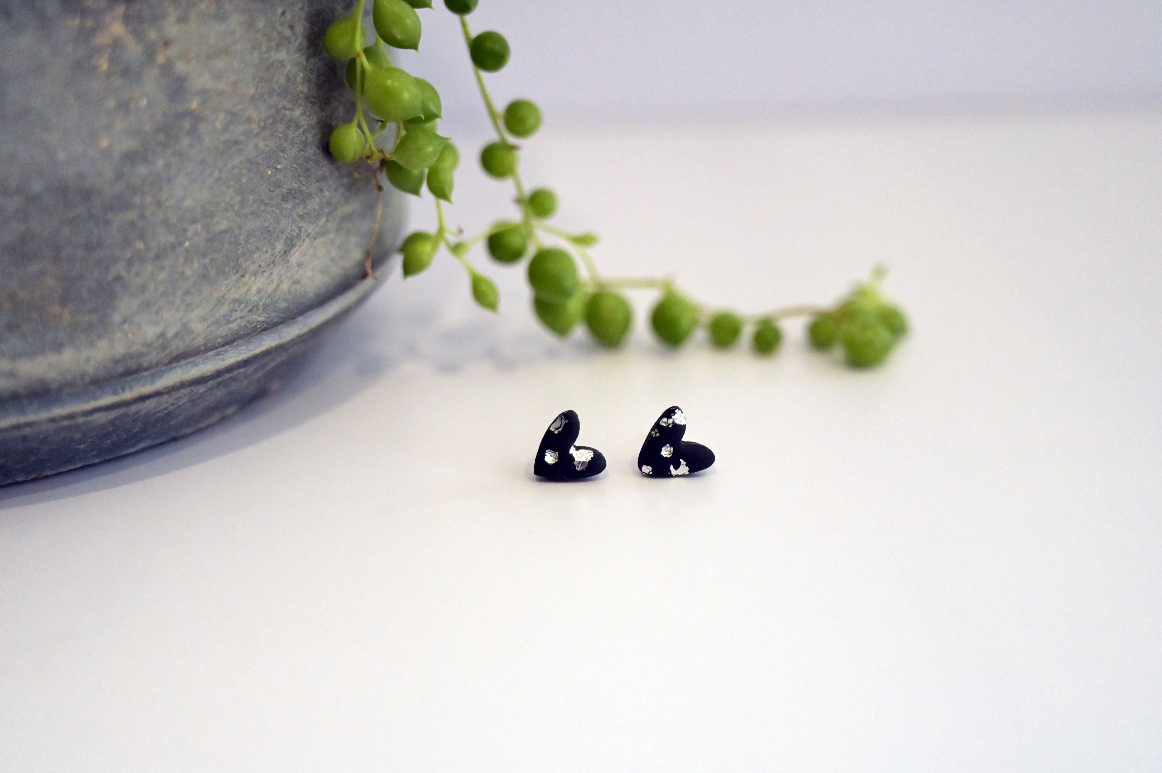 Metallic Heart Studs