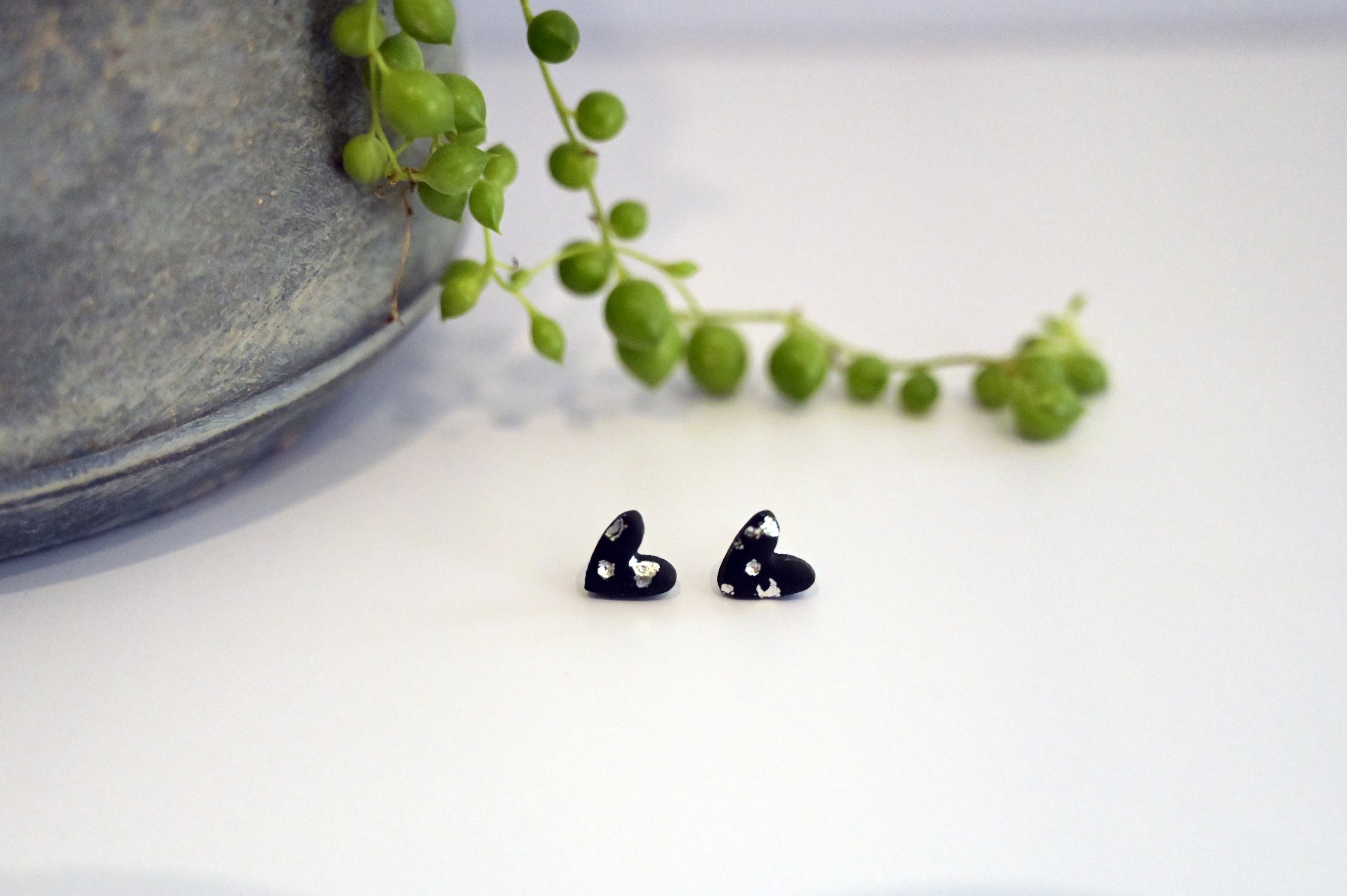 Metallic Heart Studs