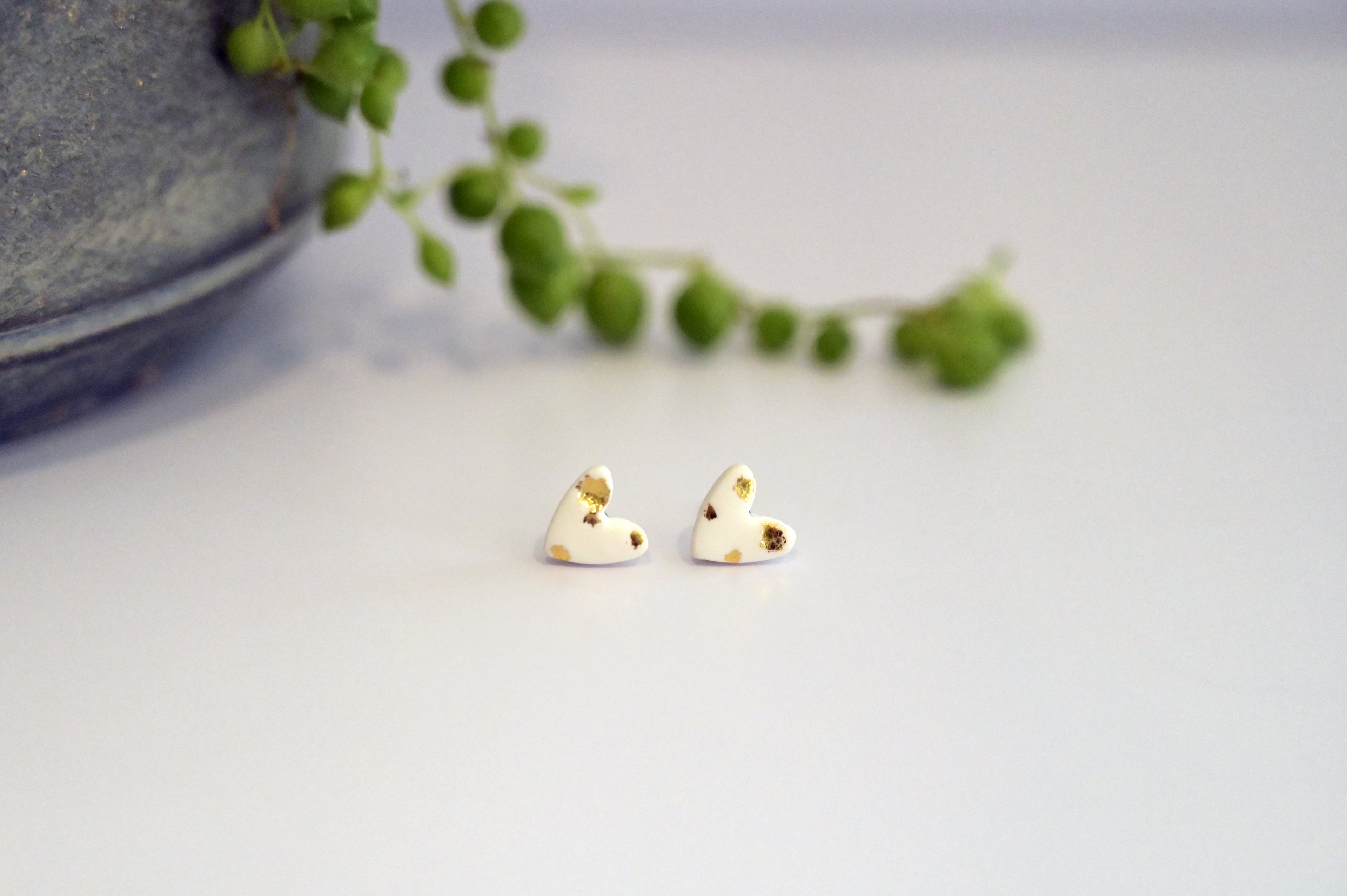Metallic Heart Studs