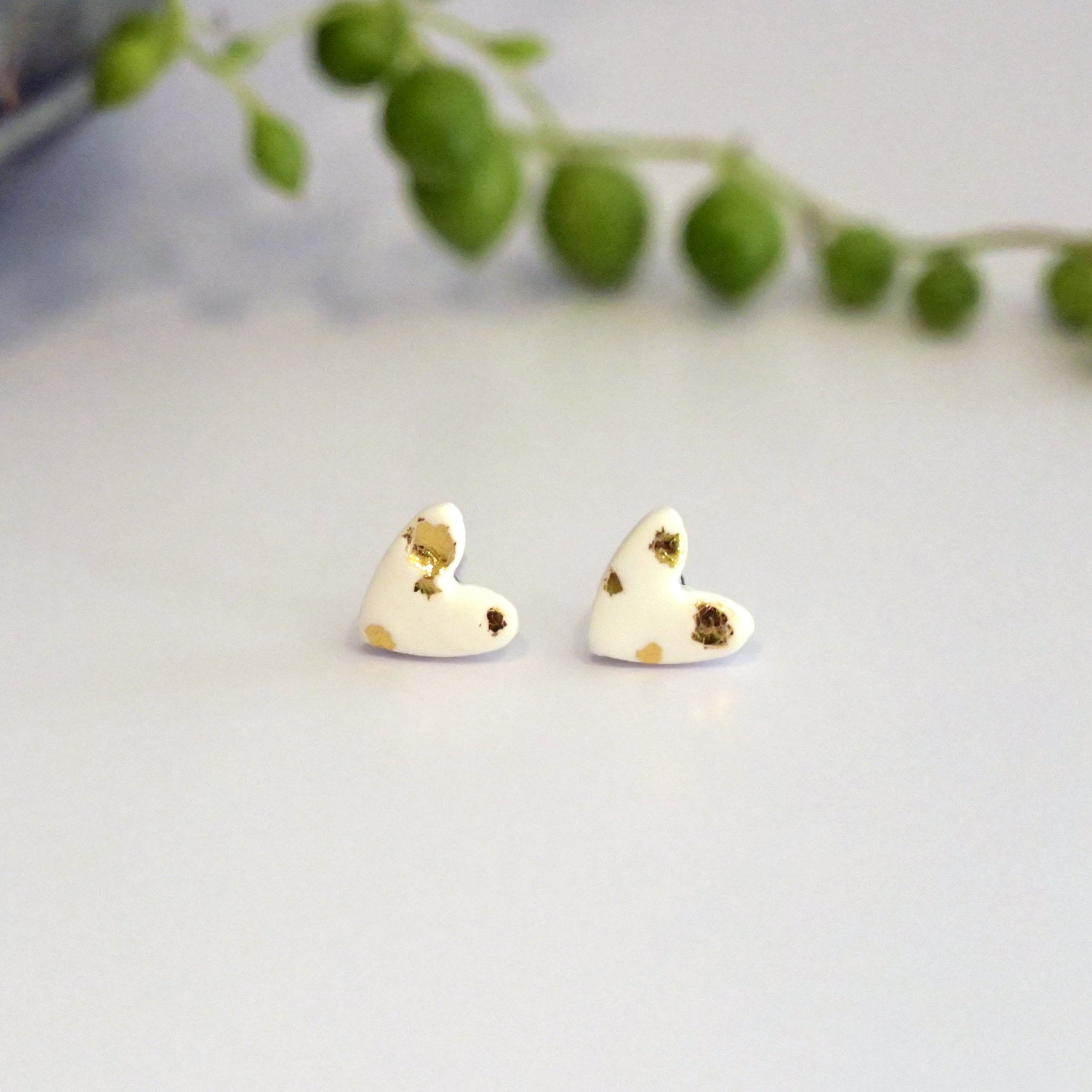 Metallic Heart Studs