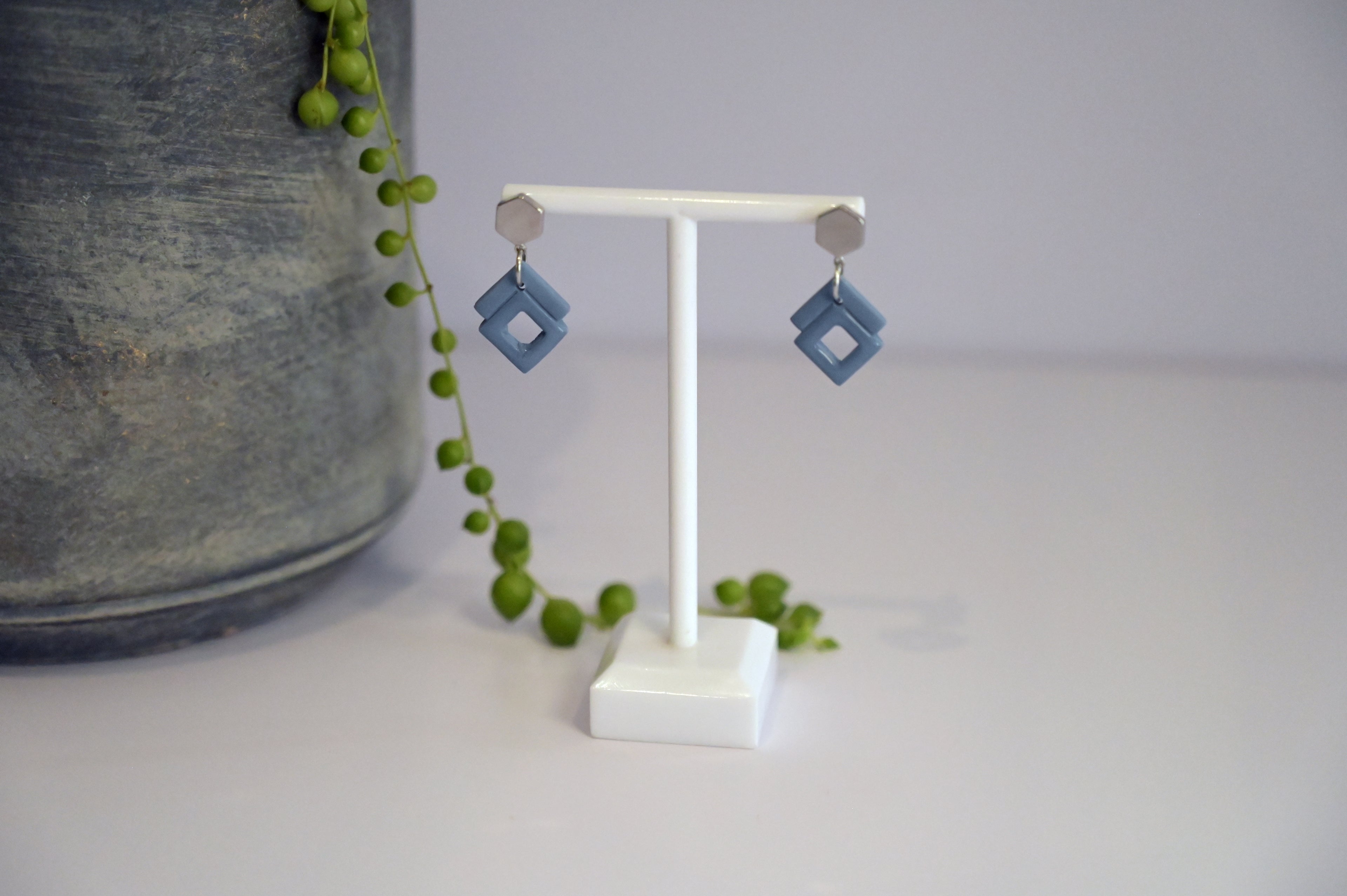 Blue Art Deco Dangles