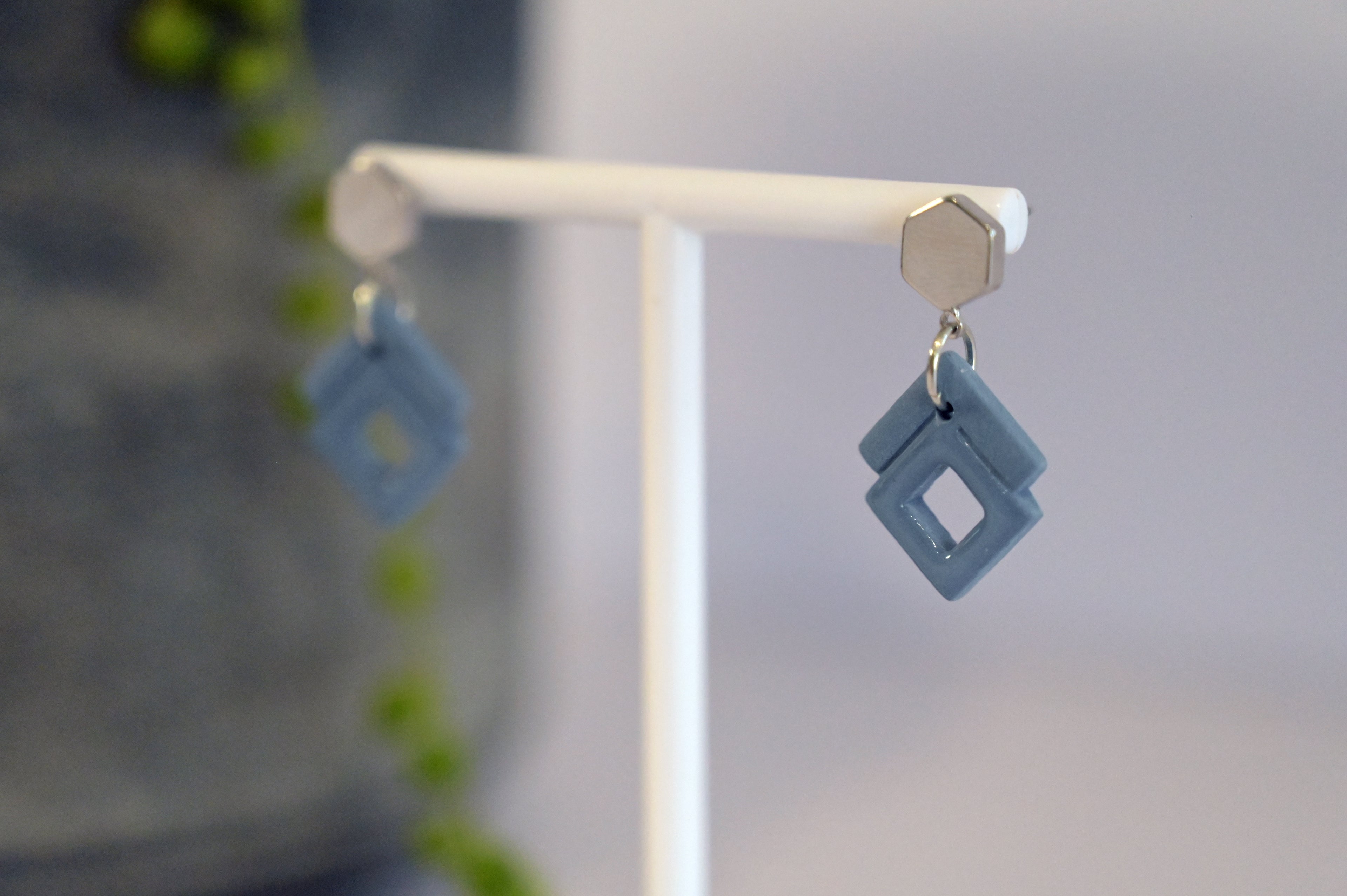 Blue Art Deco Dangles