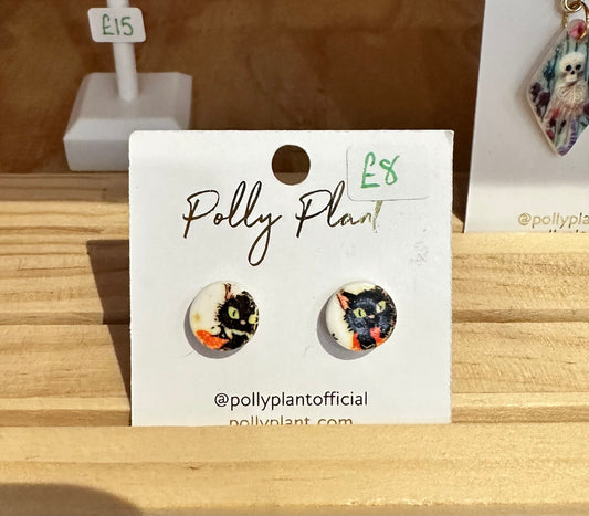 Halloween Kitty Studs