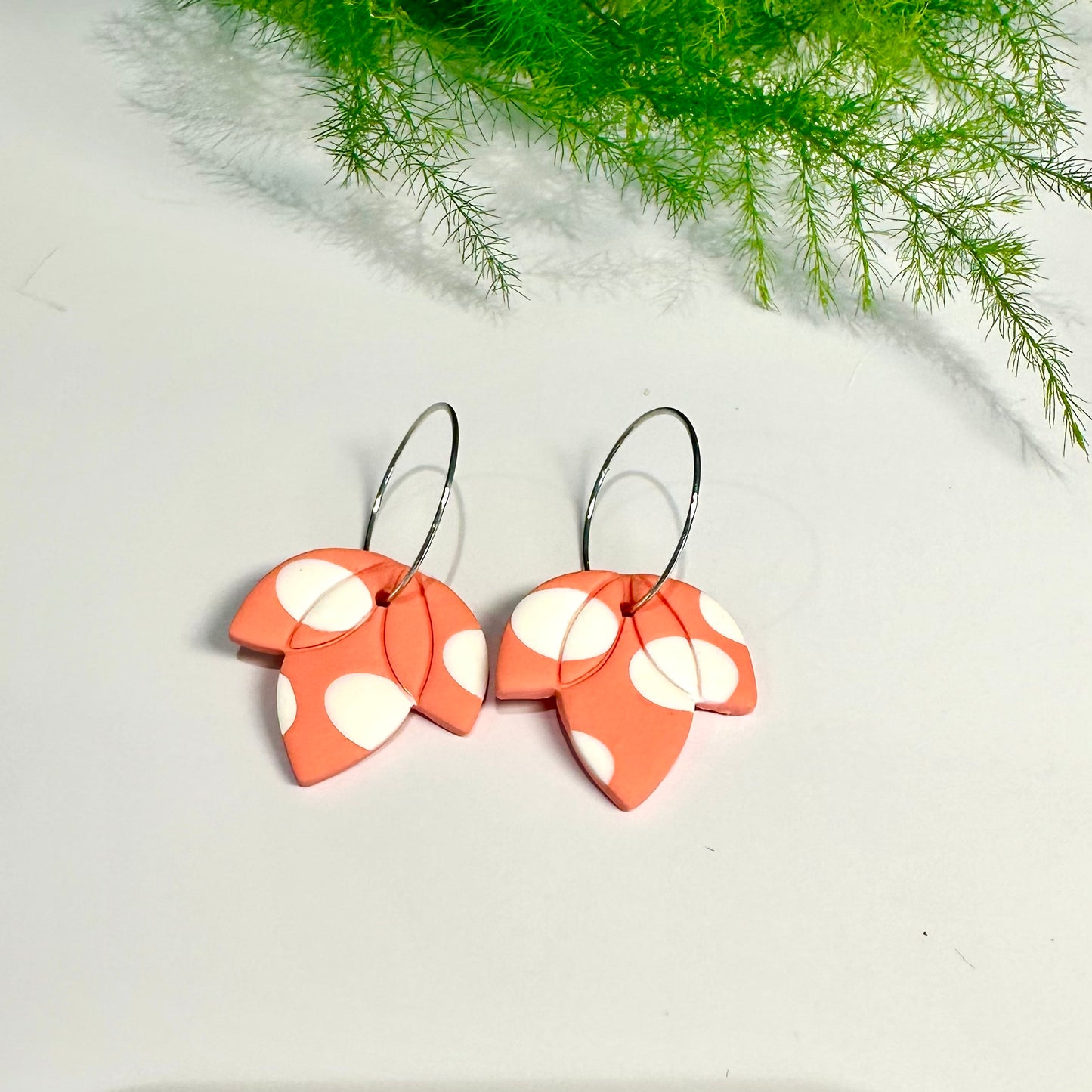 Orange Polka Hoops