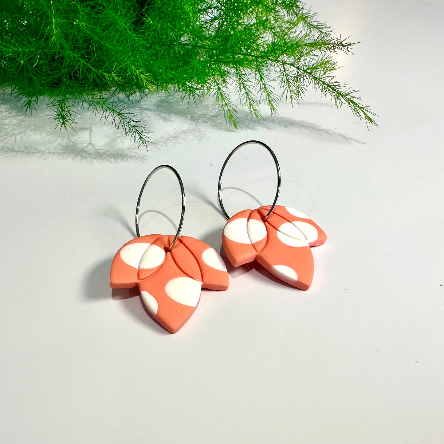 Orange Polka Hoops