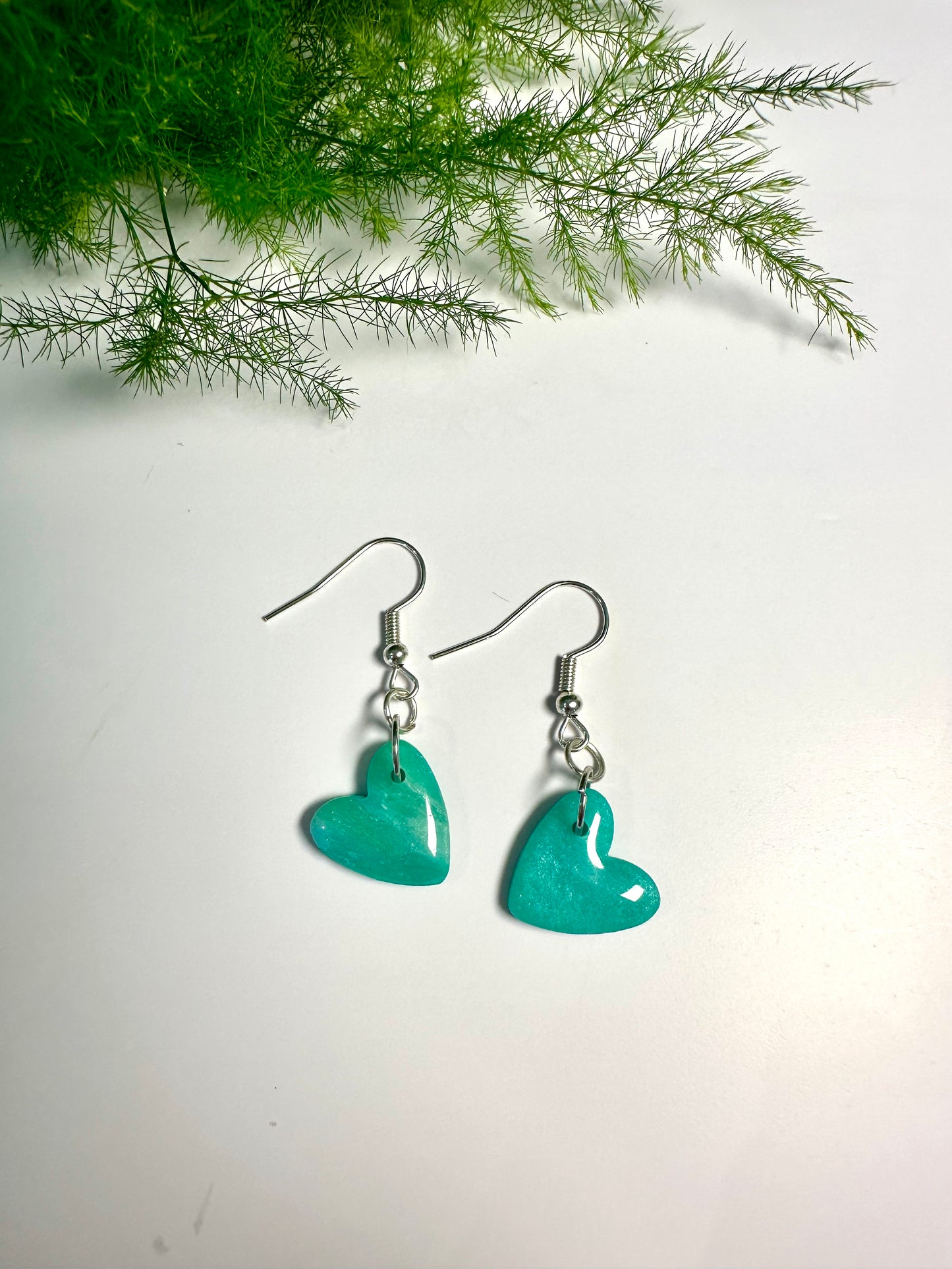 Turquoise Marble Hearts