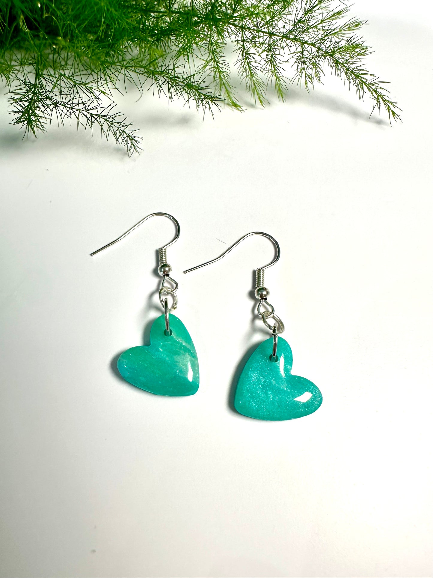 Turquoise Marble Hearts