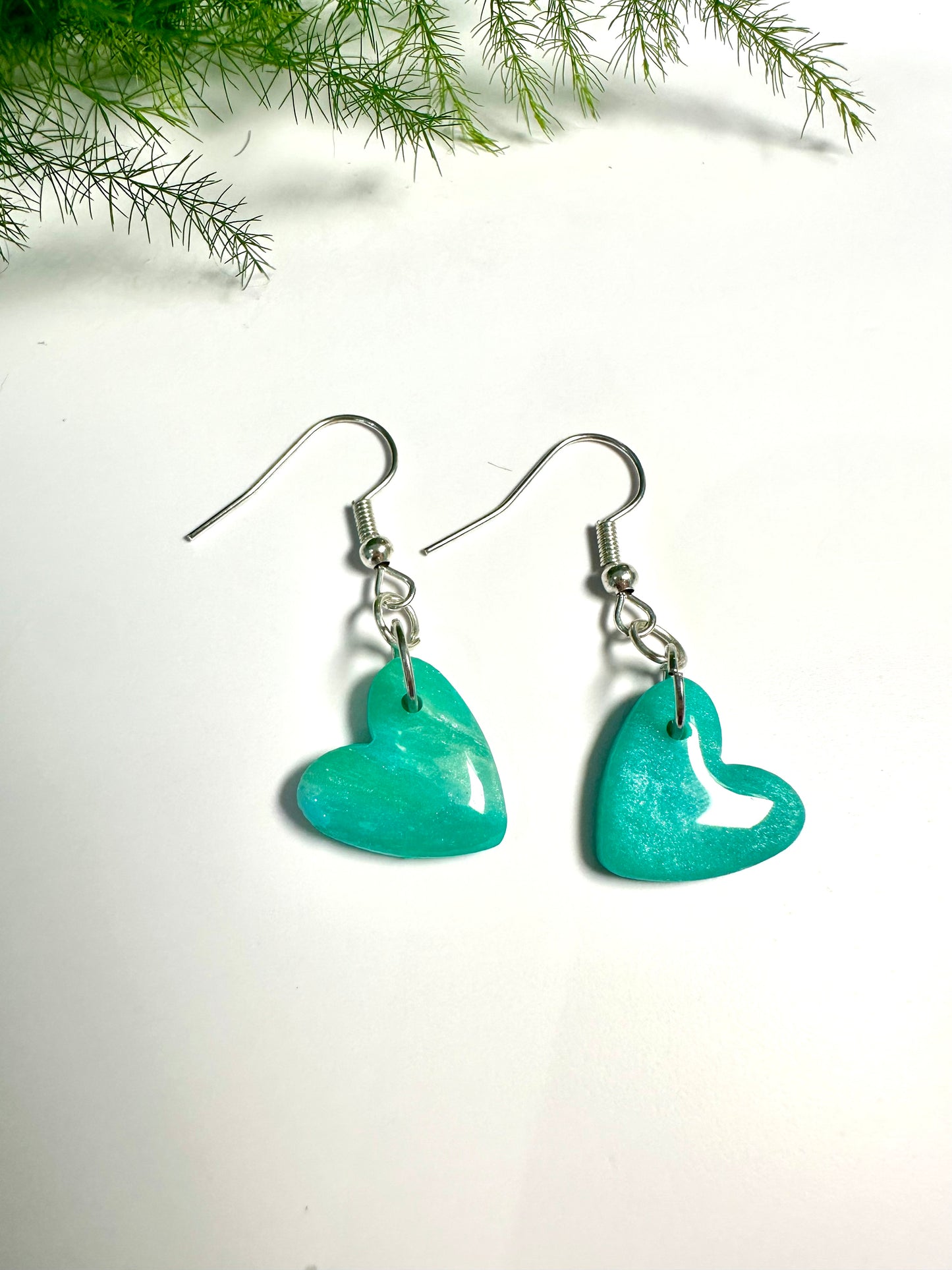 Turquoise Marble Hearts