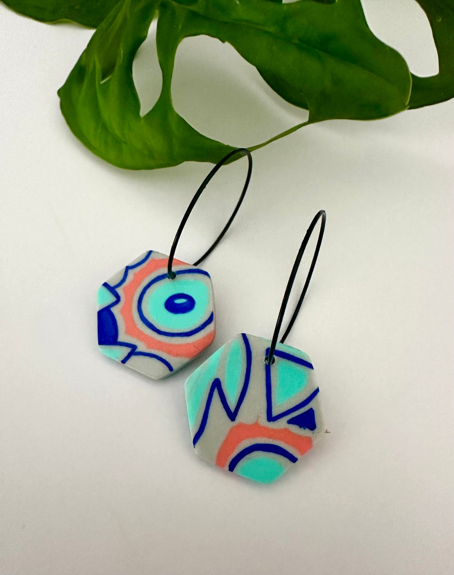 Abstract Hoops in Grey, Blue and Orange