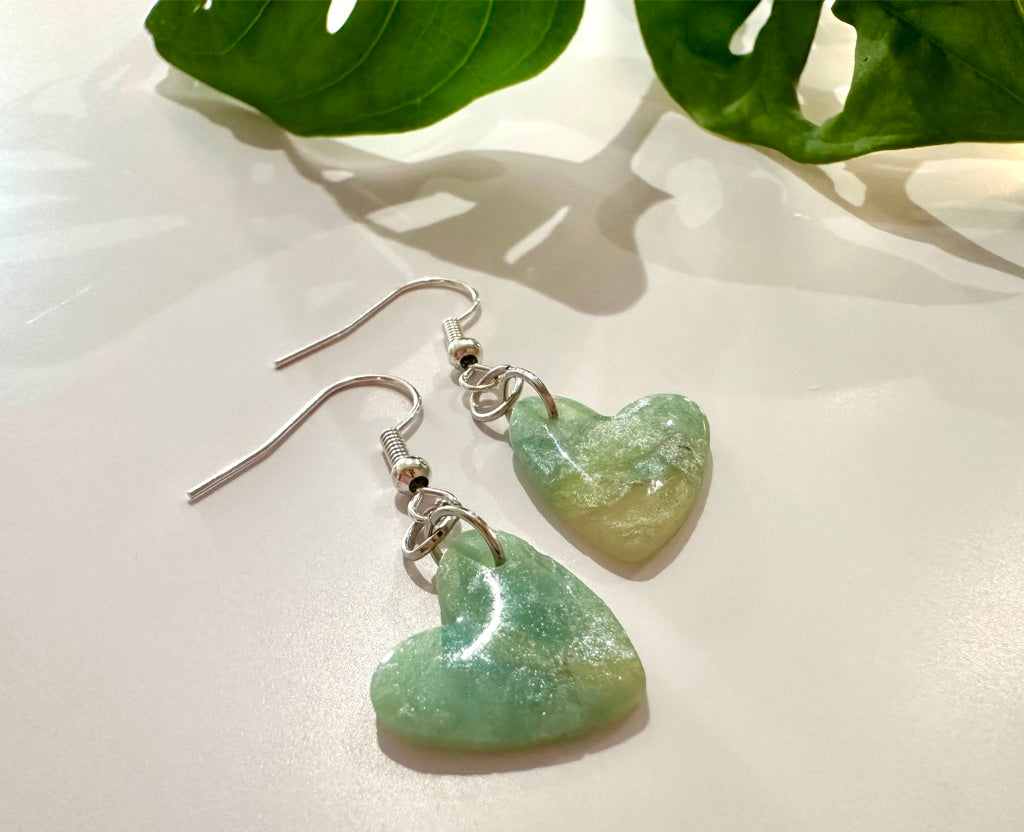 Seagreen Marble Hearts