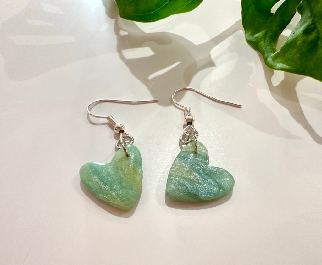 Seagreen Marble Hearts